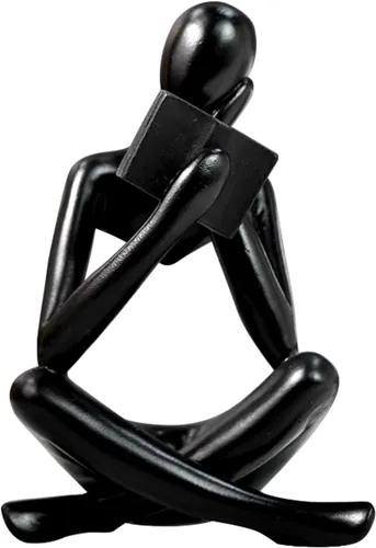 Vista 8 de Estatua de mujer de lectura, esculturas de pensador, adorno de arte abstracto, decoración de figura estética moderna, adecuada para el hogar, sala