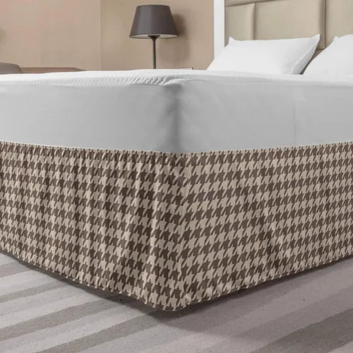 Vista 11 de Lunarable Falda de cama elástica de trébol, tréboles de cultura irlandesa con temática del día de San Patricio, 4 hojas, falda de cama de tela