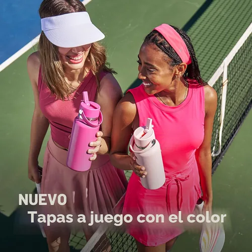 Vista 3 de Hydro Flask Botella de agua – Acero inoxidable aislado – Tapa flexible con popote de boca ancha, antiderrames, a prueba de fugas y recargable