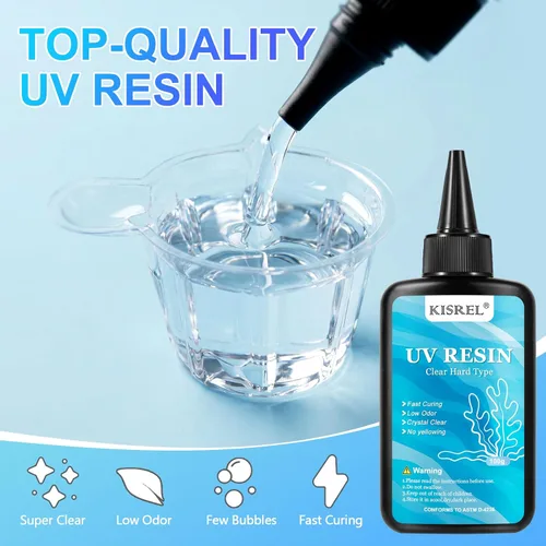 Vista 3 de KISREL - Kit de resina UV de 7.05 oz con luz y moldes, kit de resina de 8