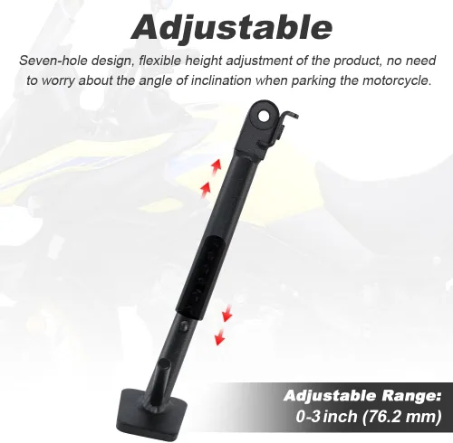 Vista 5 de Xitomer - Soporte lateral grande ajustable de 2 pulgadas para V-Strom 650 DL650 2012-2026, soporte para motocicleta, soporte lateral