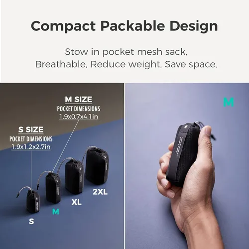 Vista 3 de Bee Nesting Toalla ultraligera de secado rápido – Paquete de 2 toallas de microfibra medianas y pequeñas con bolsillo compacto plegable para viajes