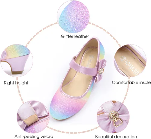 Vista 2 de ADAMUMU Zapatos de tacón bajo para niñas (niños pequeños)