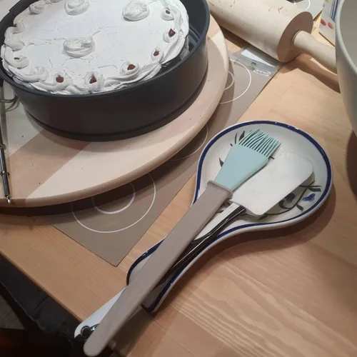 Vista 6 de Lindo soporte para cucharas de cerámica grande para encimera de cocina, estufa, resistente al calor, apto para lavavajillas, soporte para utensilios