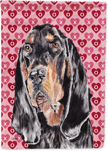 Vista 365 de Caroline's Treasures SS4484GF Bandera de jardín con diseño de bulldog inglés y corazones para el Día de San Valentín, bandera decorativa para patio
