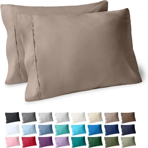 Vista 16 de Bare Home Juego de 2 fundas de almohada de microfibra de tamaño estándar, fundas de almohada refrescantes, doble cepillado, fácil cuidado, cierre
