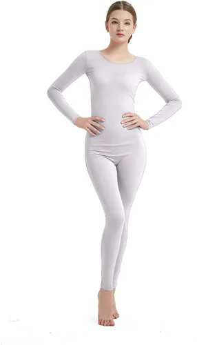 Vista 31 de Full Bodysuit Mono de una pieza para mujer de manga larga, de lycra, estilo zentai Negro