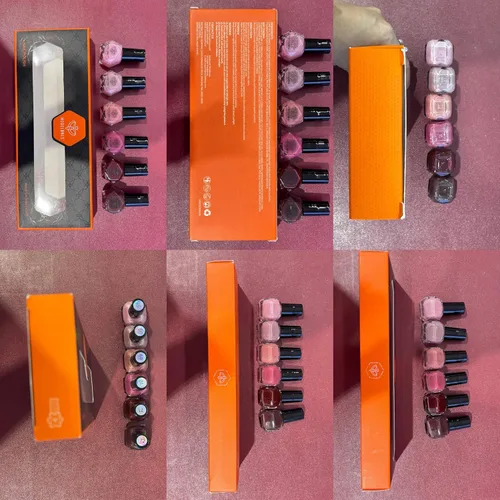 Vista 8 de Modelones Esmalte de Uñas en Gel de 6 Colores, Set de Esmaltes de Uñas en Gel Sheer Nude Mini, Esmaltes de Uñas en Gel Natural de Colores Rojo