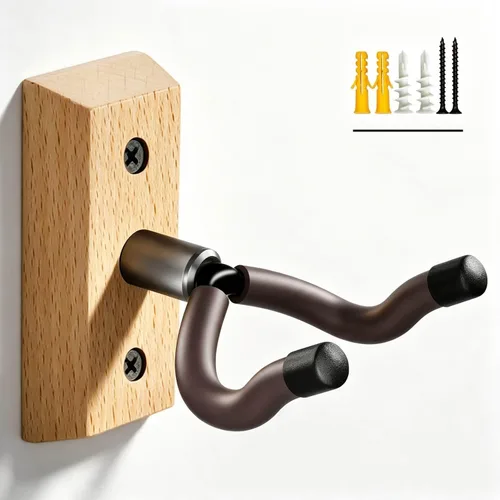 Vista 16 de Colgador de pared para guitarra, 2 piezas, gancho de madera de haya, soporte para guitarra Beech Wood