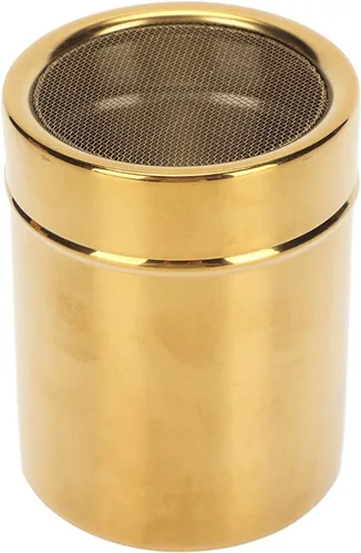 Vista 7 de Mezclador de polvo y azúcar, agitador de malla fina, coctelera de polvo de acero inoxidable dorado de malla fina en polvo para cocina