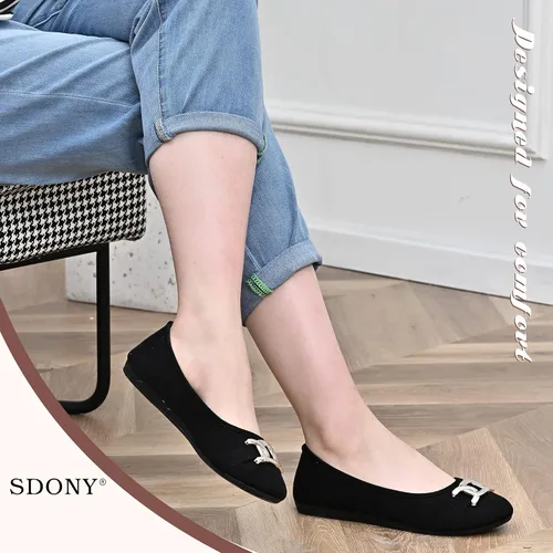 Vista 4 de Zapatos de ballet para mujer, cómodos zapatos planos casuales para caminar, conducir, elegantes