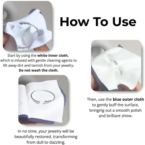 Vista 4 de Soluciones completas de limpieza de joyas para joyas finas y de moda Tarro suave, kit suave y paños de pulido Oro, plata, platino Pendientes