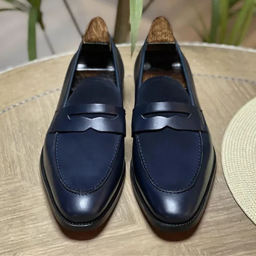 Vista 5 de Mocasines para hombre, zapatos de conducción de cuero, zapatos formales, cómodos zapatos de boda, antideslizantes, zapatos Oxford de negocios