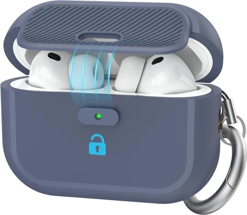 Vista 12 de TRONWIN Funda para AirPods Pro 2, [con bloqueo] Funda para AirPods Pro de una pieza (2ª/1ª generación), funda protectora completa de silicona suave