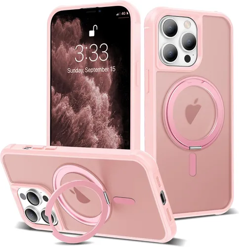 Vista 68 de Funda para iPhone 11 con soporte de anillo magnético giratorio de 360° [compatible con Mag-Safe] [Protección de grado militar] Funda translúcida
