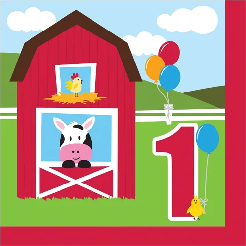 Vista 14 de Servilletas de papel de 16 unidades, Circus Time 1st Birthday