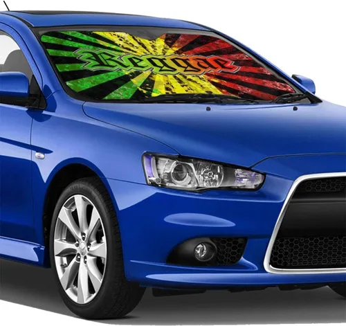 Vista 5 de Parasol personalizado para parabrisas de vehículo, protector de ventana frontal con diseño reflectante, protector contra rayos UV para automóviles