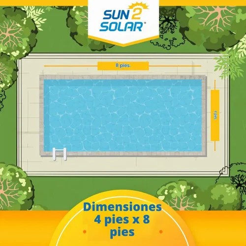 Vista 5 de Sun2Solar Cubierta solar rectangular transparente de 4 pies x 8 pies Serie 1600 Manta de retención de calor para piscinas rectangulares