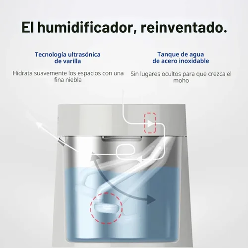 Vista 7 de Carepod One - Humidificador de Acero Inoxidable para Habitación Grande, Silencioso y Seguro para Bebé, Solo 3 Partes Lavables y Fácil de Limpiar