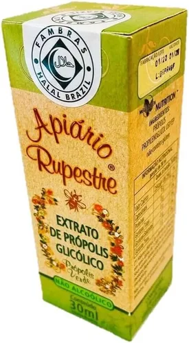 Vista 2 de Apiario Rupestre Extracto brasileño de propóleo de abeja verde sin alcohol (1.0 fl oz)