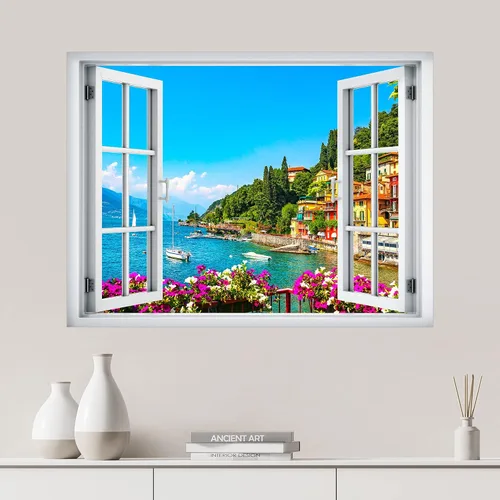Vista 14 de SIGNWIN Adhesivo de pared removible/mural de pared para ventana, vegetación exuberante y árboles iluminados por el sol, fotografía, realismo