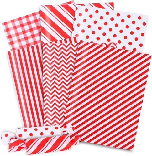 Vista 8 de BEISHIDA 100 hojas de papel de seda blanco y negro a granel, rayas de sarga y puntos, estrellas para bolsas de regalo, papel de regalo de 14 x 20