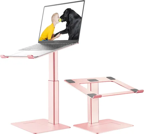 Vista 8 de Soporte para Escritorio de Computadora Portátil, Soporte de Aluminio Ergonómico para Computadora Portátil con Altura Ajustable de 7-15", Elevador
