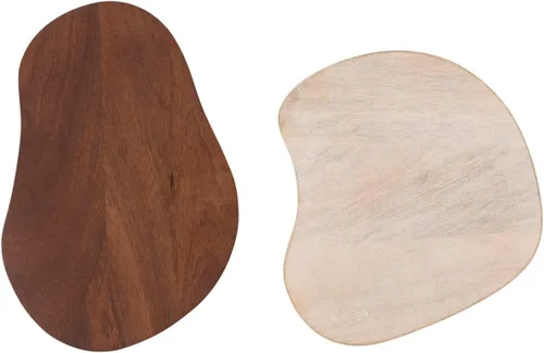 Vista 4 de Bloomingville Juego de 2 tablas de cortar y queso con forma orgánica de madera de mango