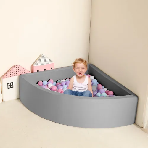 Vista 5 de TRENDBOX Bola Pit Memory Foam Pit Soft Pool Fan-Shape Soft Equipment para niños pequeños - Gris oscuro (bolas no incluidas)
