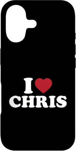 Vista 32 de Funda con corazón rojo para iPhone 16 I Love Chris, I Heart Chris