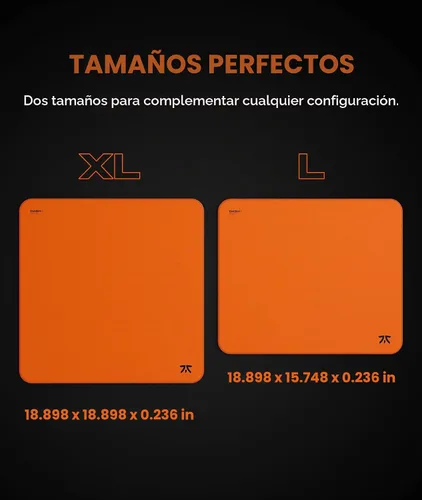 Vista 8 de Fnatic MAX Dash L Pro - Alfombrilla de mouse para juegos, superficie de control de tela lisa naranja, revestimiento resistente al agua, con base