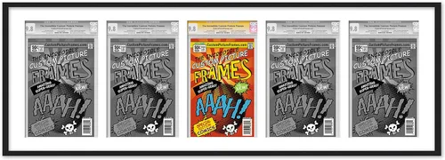 Vista 68 de Marco de cómic negro con alfombrilla negra para cómics de la Edad Dorada