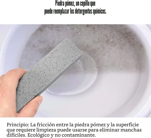 Vista 2 de Paquete de 6 piedras pómez para limpieza de inodoro, barra limpiadora para eliminar los anillos de agua dura, acumulación de calcio y óxido