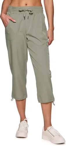Vista 32 de RBX - Pantalón capri deportivo con cordón,ligero, con bolsillos y estilo cargo, para mujer