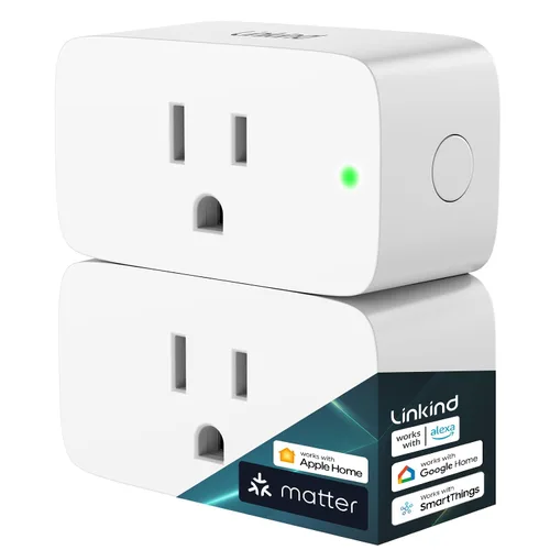 Vista 13 de Linkind Matter Smart Plug, funciona con Apple Home, Siri, Alexa, Google Home, SmartThings, Smart Outlet 15A/1800W Max, automatización del hogar
