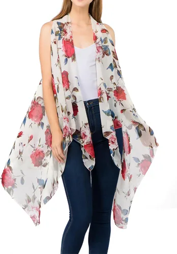 Vista 46 de Scarfand's - Chaleco de cárdigan largo para mujer, ligero, sin mangas, con parte delantera abierta