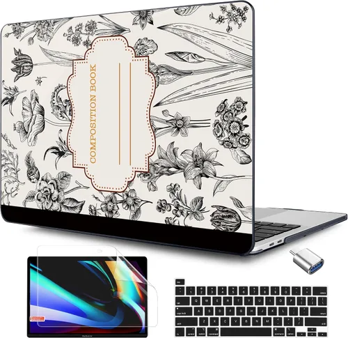 Vista 35 de TWOLSKOO Funda compatible con MacBook Pro de 13 pulgadas 2023-2016 A2338 M2/M1 A2251 A2289 A2159 A1989 A1706, cubierta rígida de plástico y funda