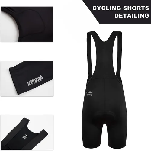 Vista 3 de JEPOZRA Pantalones cortos de ciclismo acolchados para bicicleta de montaña para hombre, pantalones cortos de compresión con cojín de silicona