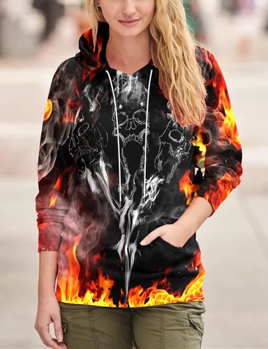 Vista 5 de Yasswete - Sudadera con capucha, unisex, estampado en 3D y bolsillos grandes