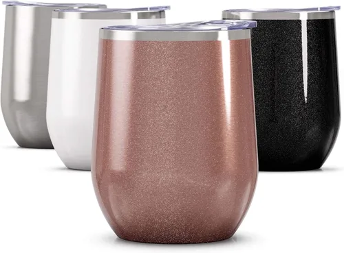 Vista 19 de Vaso de vino Maars Bev sin soporte de con paredes dobles aislantes al vacío de acero inoxidable de 12 onzas, Fucsia