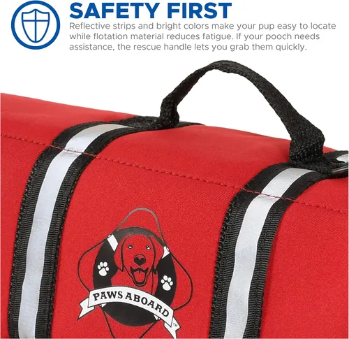 Vista 2 de Chaleco salvavidas de neopreno rojo, chaleco inflable para perros o gatos, Rojo