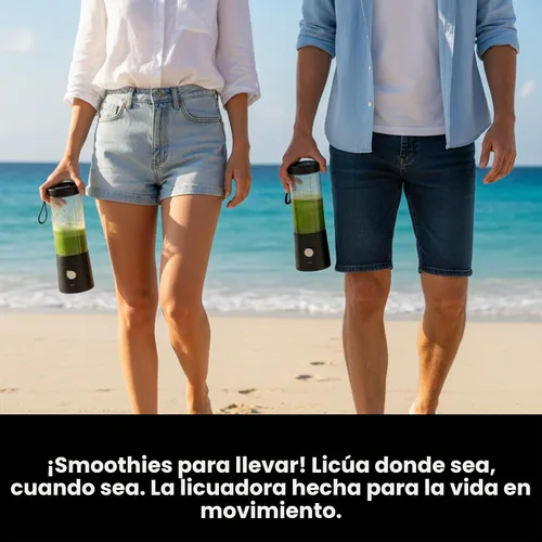 Vista 8 de Licuadora portátil para batidos – Mini licuadora personal de 16 onzas, USB-C recargable y autolimpiante, color negro