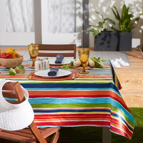 Vista 4 de DII - Mantel de vinil para mesa Rayas de verano