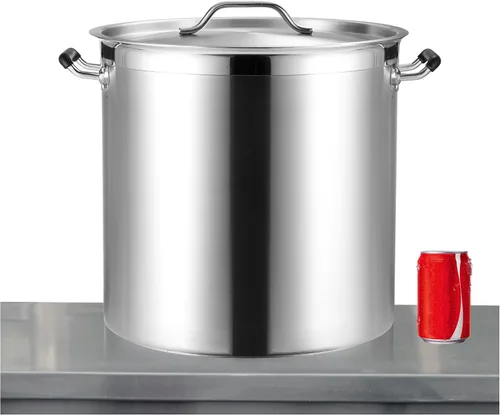 Vista 10 de CURTA Olla grande de 20 cuartos de galón con tapa, certificación NSF, olla de cocina de acero inoxidable 18/8 de 3 capas, utensilios de cocina