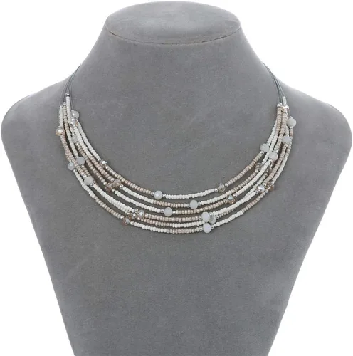 Vista 2 de Collar a capas con cristal para mujer, gargantilla con cadena de plata gruesa, regalo de cumpleaños para mujer