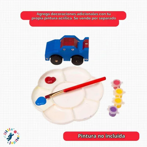 Vista 6 de Little Jupiter Kits de madera de bricolaje con calcomanías, kit de construcción para niños, juguetes troncos para edades de 4 a 7 años, manualidades