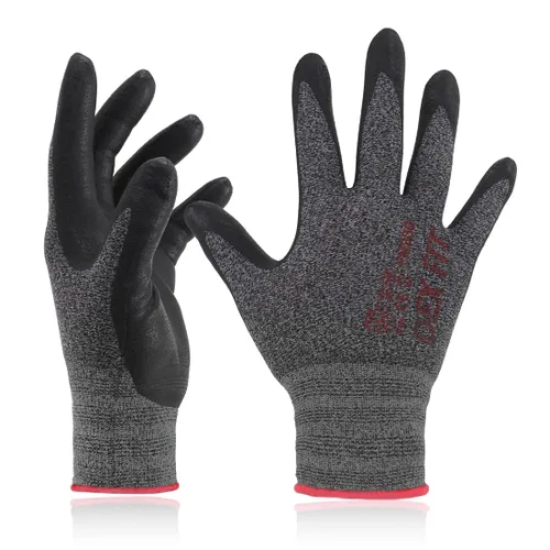 Vista 24 de DEX FIT FN330 - Guantes de trabajo de nitrilo, ajuste elástico 3D, agarre potente, táctil inteligente, recubierto de espuma resistente, fino