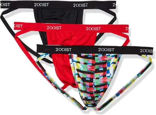 Vista 5 de 2(X)IST Paquete de 3 correas Micro Speed Dri Jock para hombre Negro/Carbón/Varsity azul marino