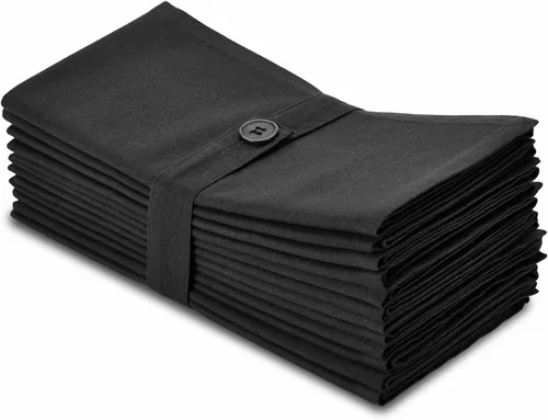 Vista 11 de COTTON CRAFT Servilletas de tela con borde de flecos - Juego de 12 servilletas suaves de algodón puro - Servilletas reutilizables para almuerzo