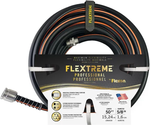 Vista 7 de Flexon Flextreme Pro 5/8" x 100 pies Manguera de jardín de goma de rendimiento – Manguera de riego resistente al aire libre, resistente a
